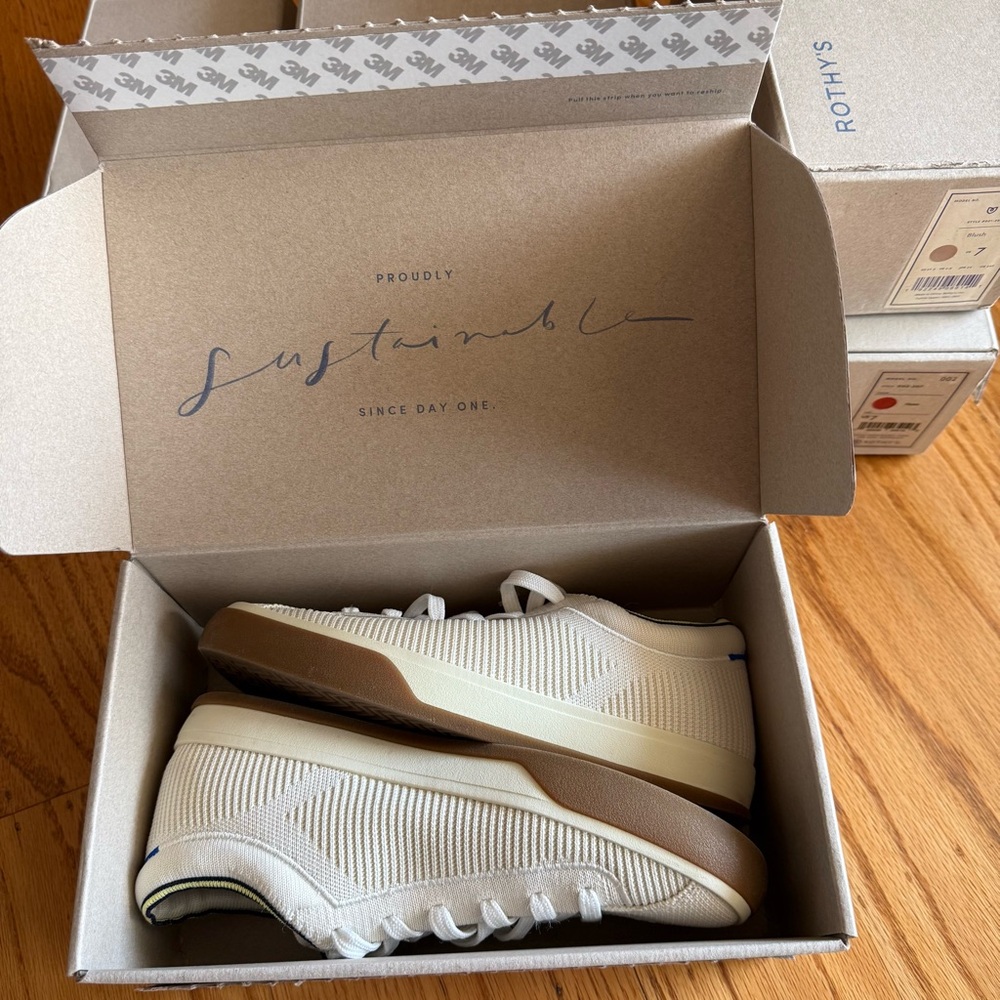 Rothy's Lace-Up Sneakers in Vanilla